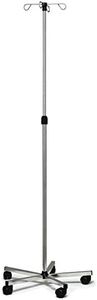 Lumex Deluxe Rolling IV Pole, 4-Hook, Portable 5-Leg Stand with Wheels, Height-Adjustable, 7016A