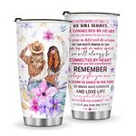 Jekeno Sister Gifts from Sister Soul - Floral Friendship Mug Tumbler Birthday Christmas Presents for Women Girls Besties Female Friends Valentine's Day Easter Halloween Thanksgiving Coffee Cup