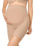 Gratlin Women's Seamless Pregnancy Shapewear High Waist Shorts Mid-Thigh Underwear Cashew XL