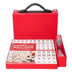 GUSTARIA American Mahjong Set, Mahjongg Game Set with 166 Premium White Tiles (1.2’’,Standard Size) & Carrying Case,Racks & Pushers Not Included