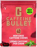 Caffeine Bullet Mint Energy Chews *40 – Faster Boost Than Gels, Tablets and Gum. 100mg Caffeine - Sport Science for Running, Cycling, Gaming & Pre Workout Endurance Kick.