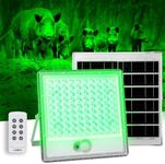 LANGY Hog Lights for Night Hunting, Solar Flood Light 12000LM Green hog Light with Reomte, Motion Activated Feeder Lights, Green Solar Lights for Hunting Predator, Coyote, Varmint, Hog, Deer