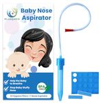 PLUSQMED, Baby Nasal Aspirator, SnotSucker,Baby Nose Mucus Sucker Starting from Newborn Infants Kids,Baby Nose Sucker,Nose Suction,Baby Nasal Cleaner,Easy to Clean, with 24 Hygiene Filters