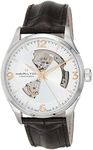 Hamilton Watch Jazzmaster Open Heart Swiss Automatic Watch 42mm Case, Silver Dial, Brown Leather Strap (Model: H32705551), Silver, Classic