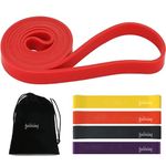 Pull Up Assist Resistance Exercise Bands,[Set of 4] Elastic Stretch Resistance Band- Powerlifting Bands - by Perfect for Body Stretching, Powerlifting,Physical,Resistance Training,Home Workout (red)