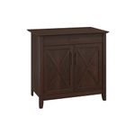 Bush Furniture KWS132BC-03 Key West Laptop Storage Desk Credenza in Bing Cherry, Washed Gray