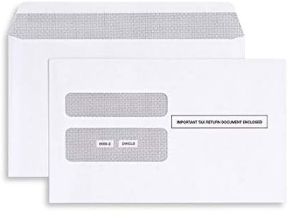 25 W2 Envelopes, Self Seal, Double Window Security Envelopes Designed for Printed W2 Laser Forms from QuickBooks Desktop and Other Tax Software, 5 5/8’’ x 9’’, 25 Form Envelopes