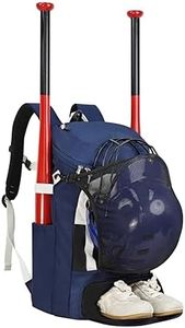 TPAID Baseball Backpack Softball Bag: 2 Bat Adult Youth Lightweight - Dry Wet Separation Compartment Shoe Glove Storage Helmet Holder Equipment Fence Hook College Team Backpack Blue