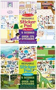 Melissa & Doug Reusable Sticker Pads Set: Play House and Habitats - 325 Stickers