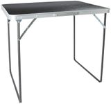 Harbour Housewares Folding Metal Camping Table - Black - 80cm x 60cm - Small Portable Outdoor Foldable Trestle Tables for BBQ, Garden Dining, Picnic