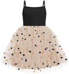 Arshiner Toddler Girls Tutu Dress Black Star Tulle Birthday Party Princess Dresses 3t Puffy Flowy Spaghetti Straps Dress Thanksgiving Outfit