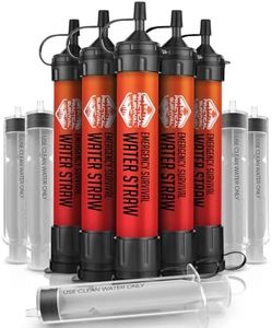 5 High-Capacity Emergency Water Straws – Lightweight, Reusable, 1800-gallon Filters for Camping, Hiking, Travel, Biking, Survival, and Emergencies. No Expiration Date, Perfect for preparedness