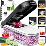 Fullstar Mini Vegetable Chopper - Vegetable Cutter, Food Chopper, Veggie Chopper, Onion Chopper, Vegetable Chopper With Container, Vegetable Slicer, Vegetable Cutter, Mandoline Slicer (6 Inserts)