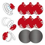 volport Pops Sticky Adhesive for Car Mount, Volport 6 Pack 3M Dots VHB Sticker Pads Double Sided Tape for Socket Base and Magnetic Dashboard Cell Phone Holder with 2 Pack Round Metal Plate Discs