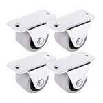 (Pack of 4) 30 mm Small Wheel Castors Rubber Casters Castors for Furniture Non-Swivel Small Wheels Non-Plastic Appliance & Equipment Small Wheel Castors Casters Set (4)