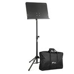 TIGER MUS14-BG Telescopic Orchestral Sheet Music Stand with Bag - Orchestras, Schools, Singers and Solo Musicians - Lip height 62-102cm - Black