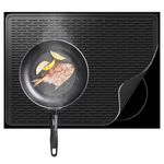 ZTONE Silicone Stove top Cover,28"x20" Extra Large Stovetop Mat and Dish Drying Mat,Glass Top Stove Cover Protector for Extra Kitchen Space, Scratch, Stain Protection-Black