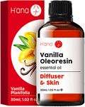 H’ana Pure Vanilla Essential Oil for Diffuser & Skin (30 ml) - 100% Undiluted Therapeutic Grade Vanilla Oleoresin Essential Oil - Fragrant and Long Lasting Vanilla Oil Perfume