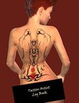 Tattoo Artist Log Book: Notebook for Tracking Client and Appointment Information ~~ Woman with Back Tattoo #1