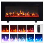 Efiretric® Grace EF449 3 in 1 Freestanding Wall Mounted Electric Fireplace 9 Colours Flame Effect TV Media Wall Heating 750W/1500W Remote Control