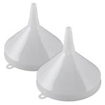 Kuber Industries All Purpose Wide-Mouth Plastic Funnel for Quick and Clean Transferring Liquids, Between Pitchers, Bottles, Cans and Containers- Pack of 2 (Tranasparent) -50KM01124