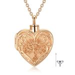 SOULMEET Cremation Jewelry for Ashes, Sterling Silver Urn Necklace for Ashes Women Men, Keep Someone Near to You, Metal, not known, M-Rose gold tree locket only