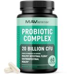 Probiotics & Prebiotics 20 Billion CFU | Shelf Stable, No Refrigeration | Probiotic Complex for Women & Men | Immune Health, Enzyme Balance, Bloating Relief & Gut Support Supplement | Gluten-Free 60ct