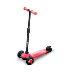 MEDITIVE Road Runner Kid Scooter 3-Wheel T-Bar Child Scooter Adjustable Height Handle Kick Scooter, T-Bar Scooter For Recommended Age 2 To 7 Years (Red)