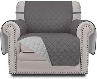 Greatime Sofa Covers,Slipcovers,Reversible Furniture Protector,Water Resistant,Couch Shield with Elastic Straps,Anti-Slip Foams,Pet Cover Kids,Children,Dogs (Chair, Gray/Light Gray)