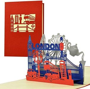 Tarjeta para bono de viaje, por ejemplo, para un fin de semana en Londres, lujosas tarjetas de cumpleaños, para él o ella, tarjeta desplegable 3D, regalo original o cupón, A125AMZ
