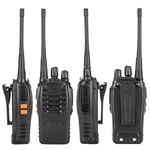 Walkie Talkie Long Range Two-Way Portable CB Radio Portable Two-Way Radio with 16 Channel Walkie Talkie (Black, 2 Pieces)