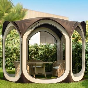 Mars Explo Screen Pop Up House Room Tent, Canopy Sun Shade Shelter for Patio, Backyard, Deck & Outdoor Activities, Portable Gazebo, Not Waterproof, 10'x10', Brown