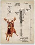 Whitetail Deer Bow Arrow Archery Hunting Patent Poster Art Print Reproduction 11x14 Wall Decor Pictures