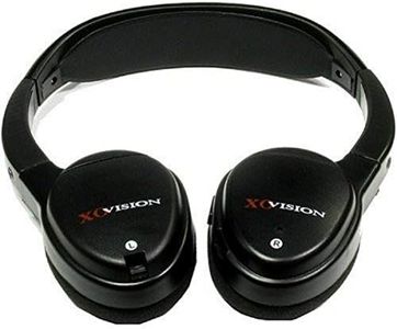 XO Vision IR620 Universal IR Infrared Wireless Foldable Headphones for In-Car TV, DVD, & Video Listening, Black, 4