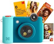 KODAK Smile+ Wireless Digital Instant Print Camera with Effect-Changing Lens, 2x3” Sticky-Backed Photo Prints, and Zink Printing Technology, Compatible with iOS and Android Devices - Blue