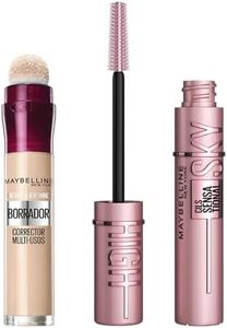 Maybelline New York, Kit de maquillaje: Máscara de pestañas Lash Sensational Sky High + Borrador Corrector Multiusos 01 Light