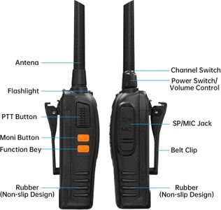Long Range Walkie Talkies – Black Two-Way Radios