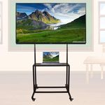 D&V ENGINEERING - Creative in innovation Metal Mobile TV Stand | Portable TV Stand for 32-85 Inch Flat/Curved Panel Screens TVs, Movable, Height Adjustable Floor Trolley Stand