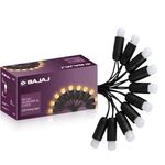 Bajaj Glimmer XL LED String Light 5 Meter | PVC Wire, 9 Watt & 220-240 Volts Glass Lamp| Diwali Lights, Christmas Home Decoration Lights | Serial Bulbs String Lights | Warm White, (Pack of 1, 830711)