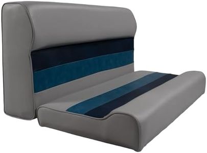 Horizon Manufacturing Premium Series 37" Pontoon Bench Seat Cushion Set 3001-ABDK Grey/Navy/Blue (Base sold Separate 3010-AB)