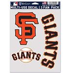 Wincraft MLB San Francisco Giants Decal Multi Use Fan 3 Pack, Team Colors, One Size