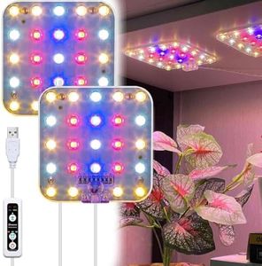 DOMMIA Under Shelf Grow Light, Auto Timer, Dimmable, Pinkish White, 2-Pack