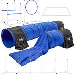 Better Sporting Dogs Deluxe Agility Equipment Kit | 3 Jumps | 2 Tunnels with Sandbags | Weave Poles | Pause Box