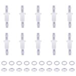 10 Packs 1/8" Hose Barb Thru-Bulk Bulkhead Fitting Plastic Hose Barb Fittings, Pipe Connector Fittings for Aquarium Fish Tank Garden Laboratory