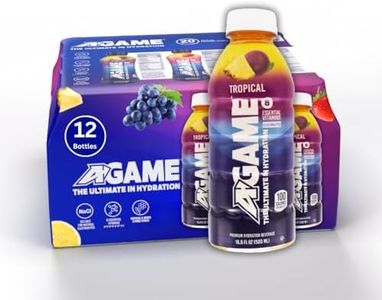 A-GAME Sports Drink, Tropical, The Ultimate Hydration Sports Beverage for Athletes, 8 Essential Vitamins including B, C, & E plus Natural Sea Salt Electrolytes, All Natural Flavors & Sweeteners, Gluten Free, 16.9 Fl Oz (Pack of 12)