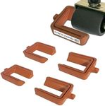 iPrimio No Lift Wheel Stoppers for Rolling Furniture - Bed and Furniture Stopper - Requires No Lifting of Bed - Keeps Bed and Furniture from Sliding Bed Caster Stopper - Solid Rubber (4 Pack, Brown)