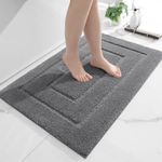 Kitinjoy Bath Mat, Soft and Absorbent Microfiber Bath Rugs, Non-Slip Shaggy Bath Carpet, Machine Wash Dry Bath Mats for Bathroom Floor, Tub and Shoer, 30" x 20", Dark Grey