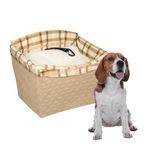 PetSafe Happy Ride Dog Safety Seat for Cars, Trucks and SUVs - Jumbo Pet Size - Seat Belt Tether - Machine-Washable Liner, Cover and Cushion - Quilted Tan