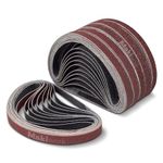 3/8 x 13 Inch 10 x 330 mm Sanding Belts Set - 60-Pack with 40/60/80/120/150/240 Grits, Aluminum Oxide Abrasive Belts for Woodworking