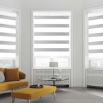 GRLIVA Cordless White Zebra Roller Blinds Cordless Window Blinds,Day and Night Blinds for Windows,Dual Layer Sheer Shades,Light Filtering or Privacy Window Drapes,16" W × 36" H